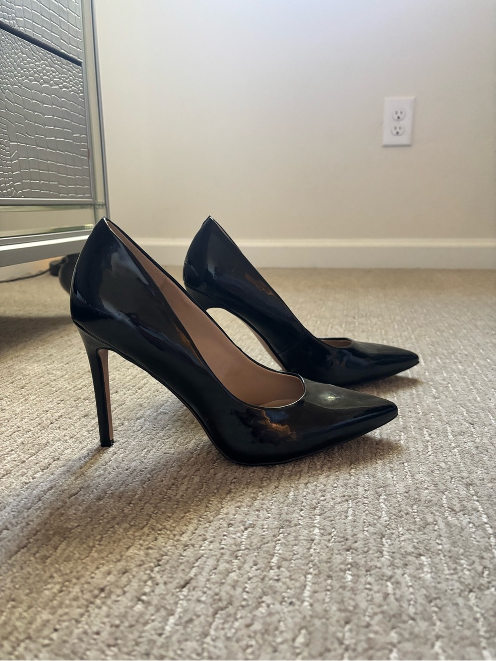 Mix No. 6 Black Patent Pointed-Toe Stiletto Pumps